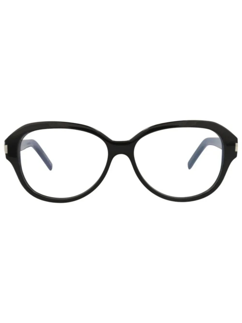 New Saint Laurent Women's Eyeglasses Round Oval Acetate Frame Unisex Black Black